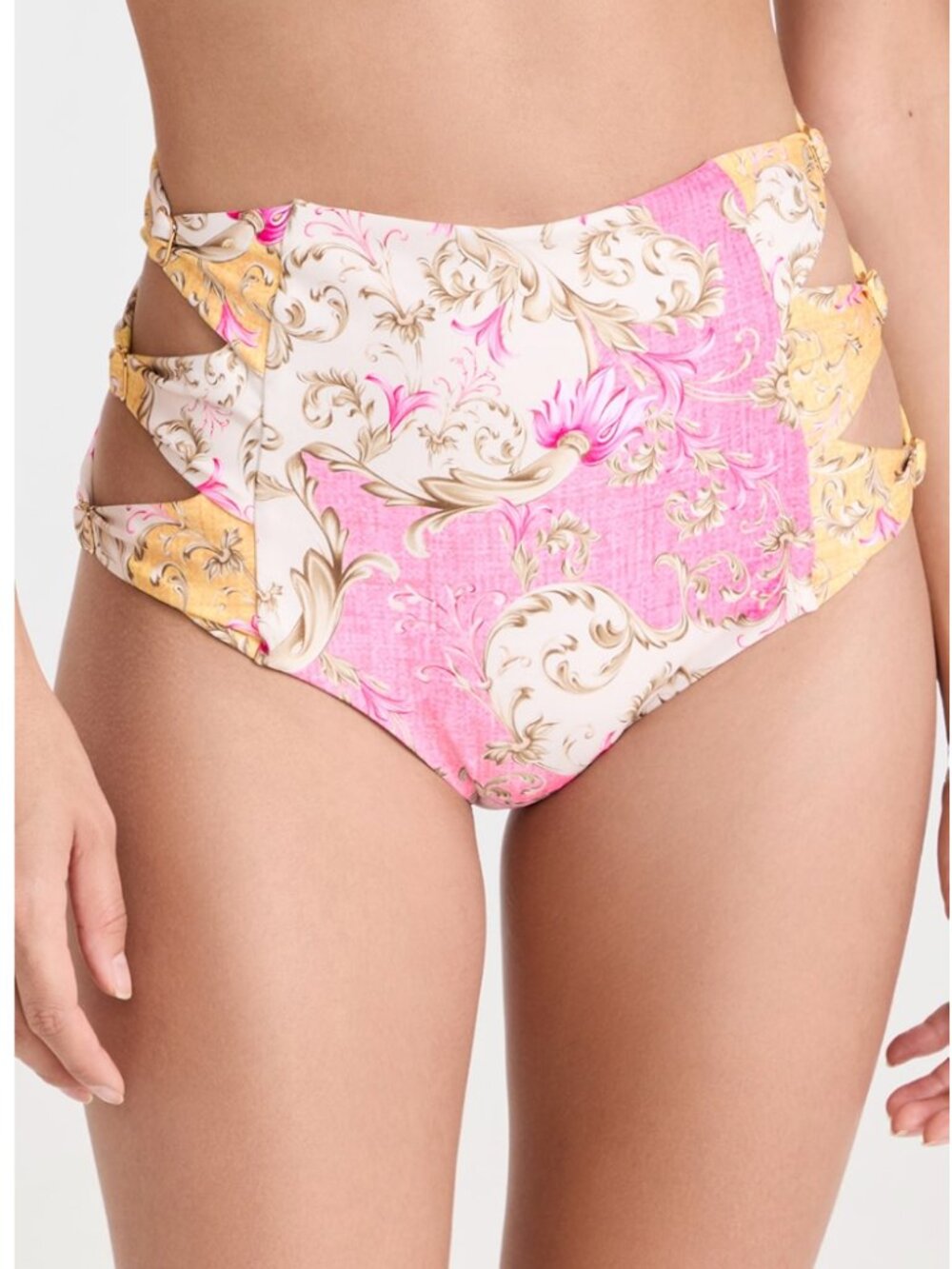 Agua Bendita Aliz Merzin Pink Bikini High Waist Swimsuit Bottom, Size S, NWOT